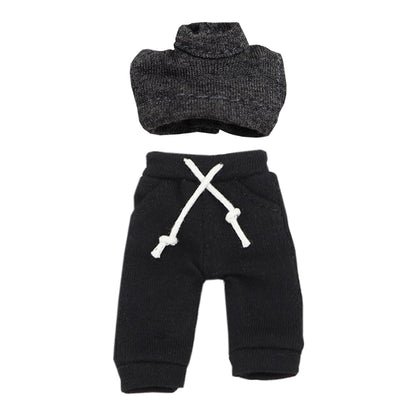 Xyrmync 1/12 BJD Doll Clothes Vest Sweatpants Ob11 Doll Dress Up Accessories (Gray+Black)