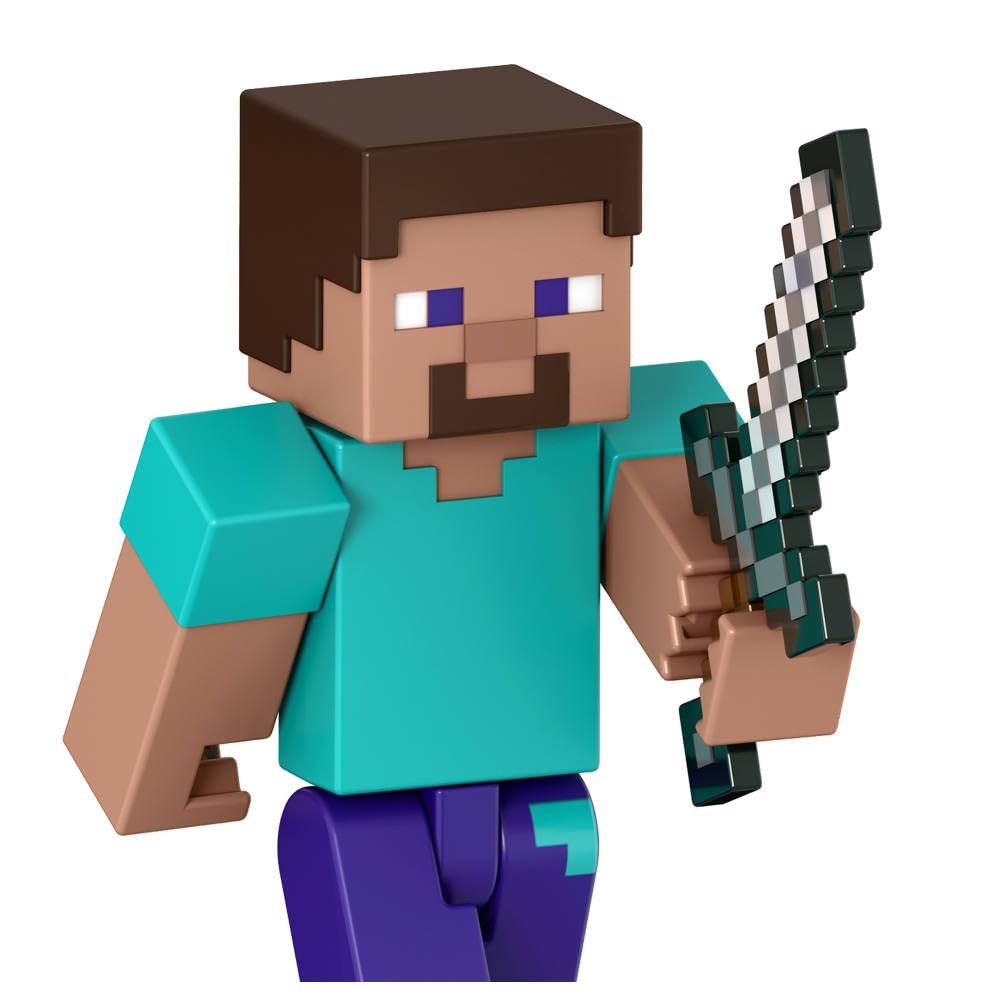 Mattel Minecraft Action Figure & Accessories 2-Pack with Steve in 3.25-inch Scale, Collectible Toy Set