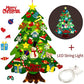 izosen Felt Christmas Tree for Kids Wall with Led String Light, 3Ft Wall Hanging DIY Felt Christmas Tree & 32 Felt Detachable Ornaments for Boys Girls
