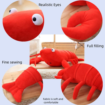 XIZHI Lobster Plush Stuffed Animal Toy Lobster Pillow Suitable for Christmas and Birthday with Huggable Gifts (Red-Small)