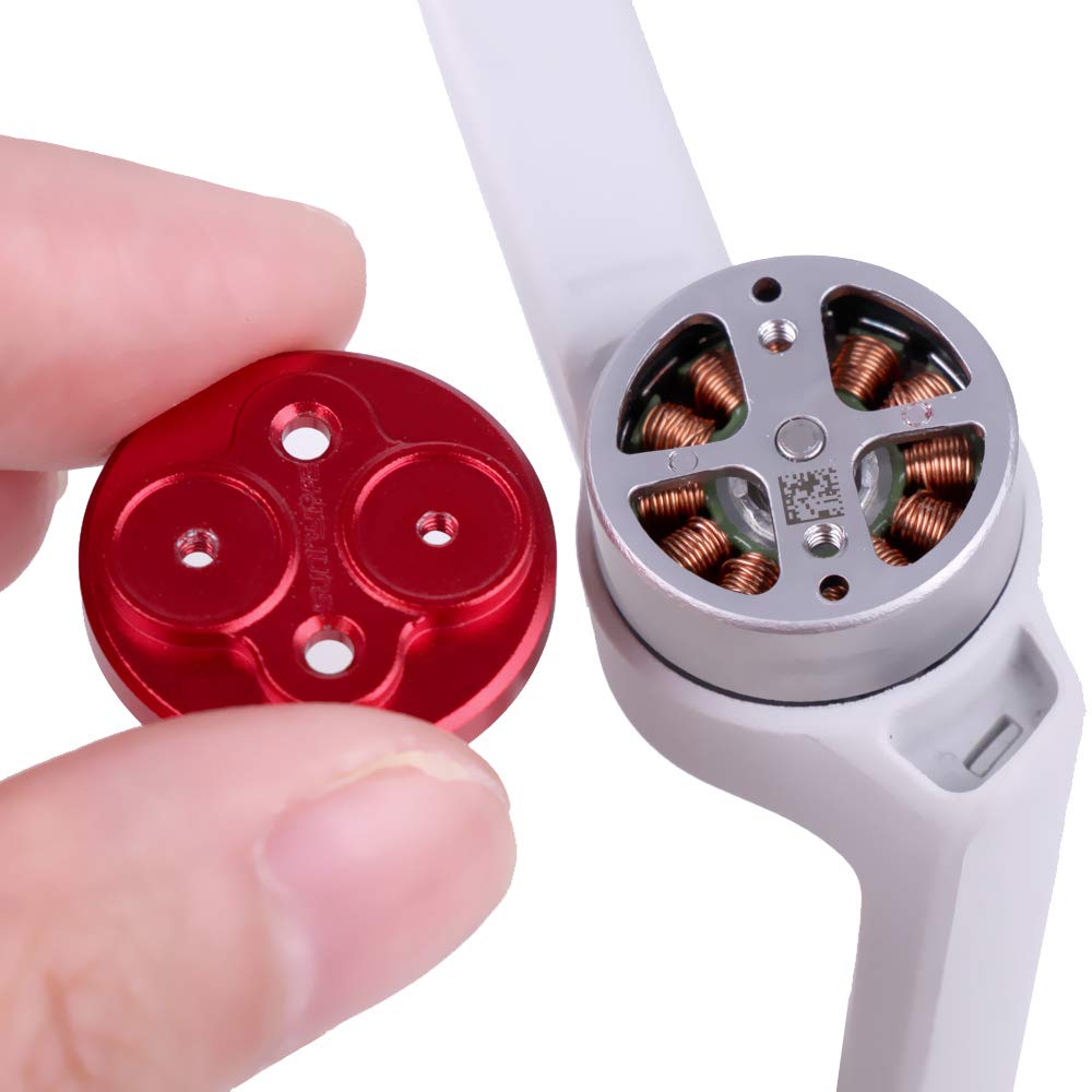Darkhorse Upgraded Aluminum Motor Cover Cap 4 Pieces for DJI Mavic Mini Drone Accessory - Dustproof,Waterproof,Scratchproof Protection Mounts - Red