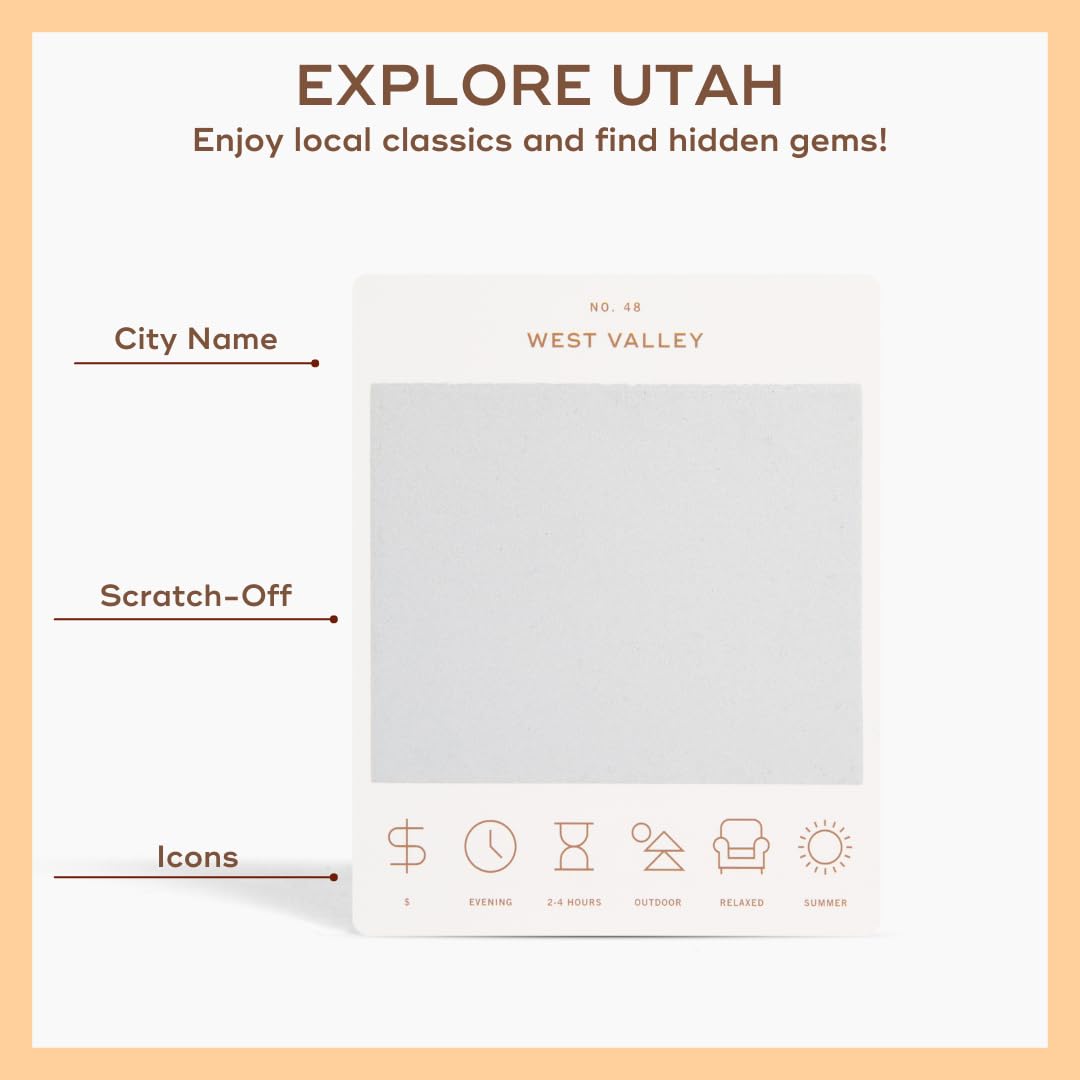 Utah Adventure Bucket List: 50 Scratch-Off Cards for Outdoor Activities, Tourist Attractions, and Road Trips - Perfect Travel Gift and Guide