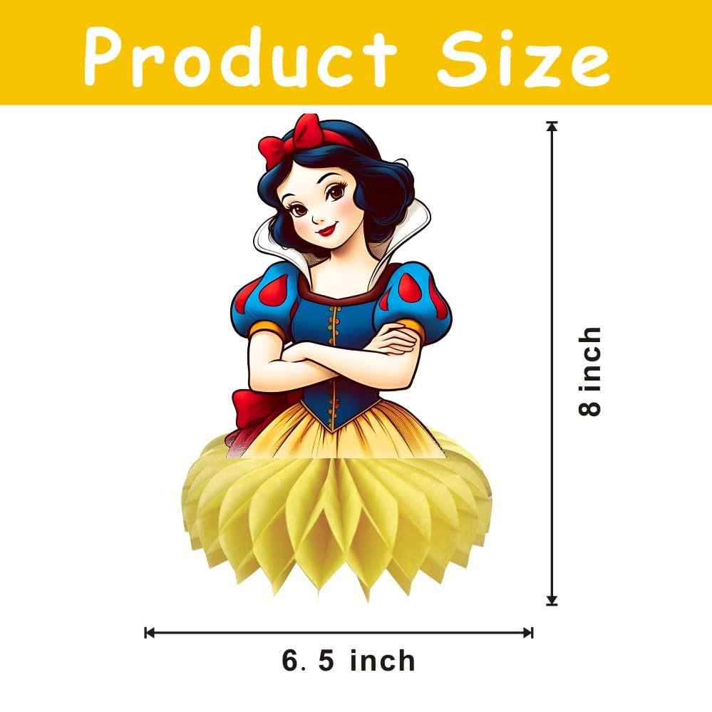 8Pcs White Princess Table Centerpieces Birthday Party Supplies Double Side Table Decorations for Girls Party Decorations