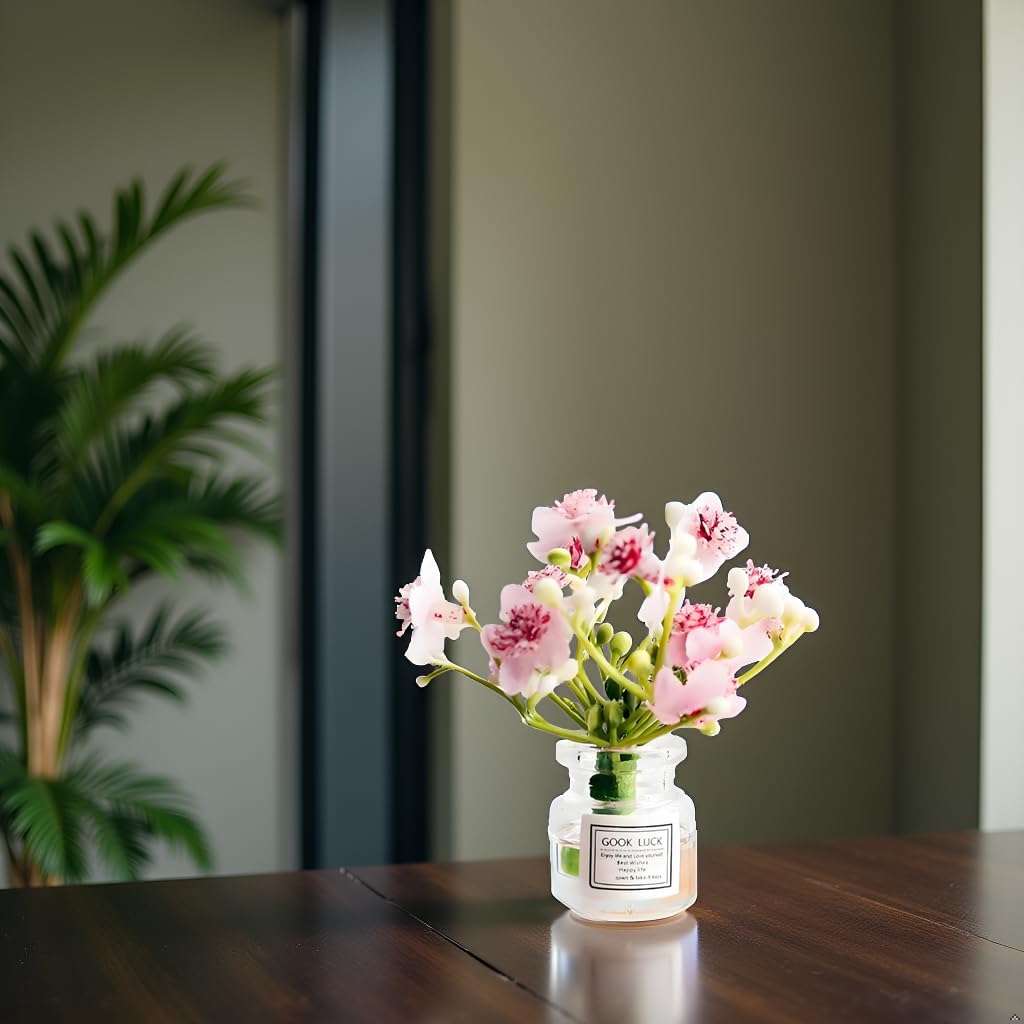 Miniature Flowers in Vase Set - 1:6 Scale Dollhouse Décor with Realistic Details, Tiny Floral Arrangements for Micro Landscape, Train Platform