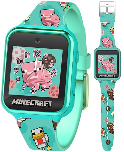 Minecraft Kids Smart Watch with Touchscreen Display, 10 Watch Faces, Games, Camera, Alarm, Timer, Step Counter & Calculator - Fun Interactive Learning