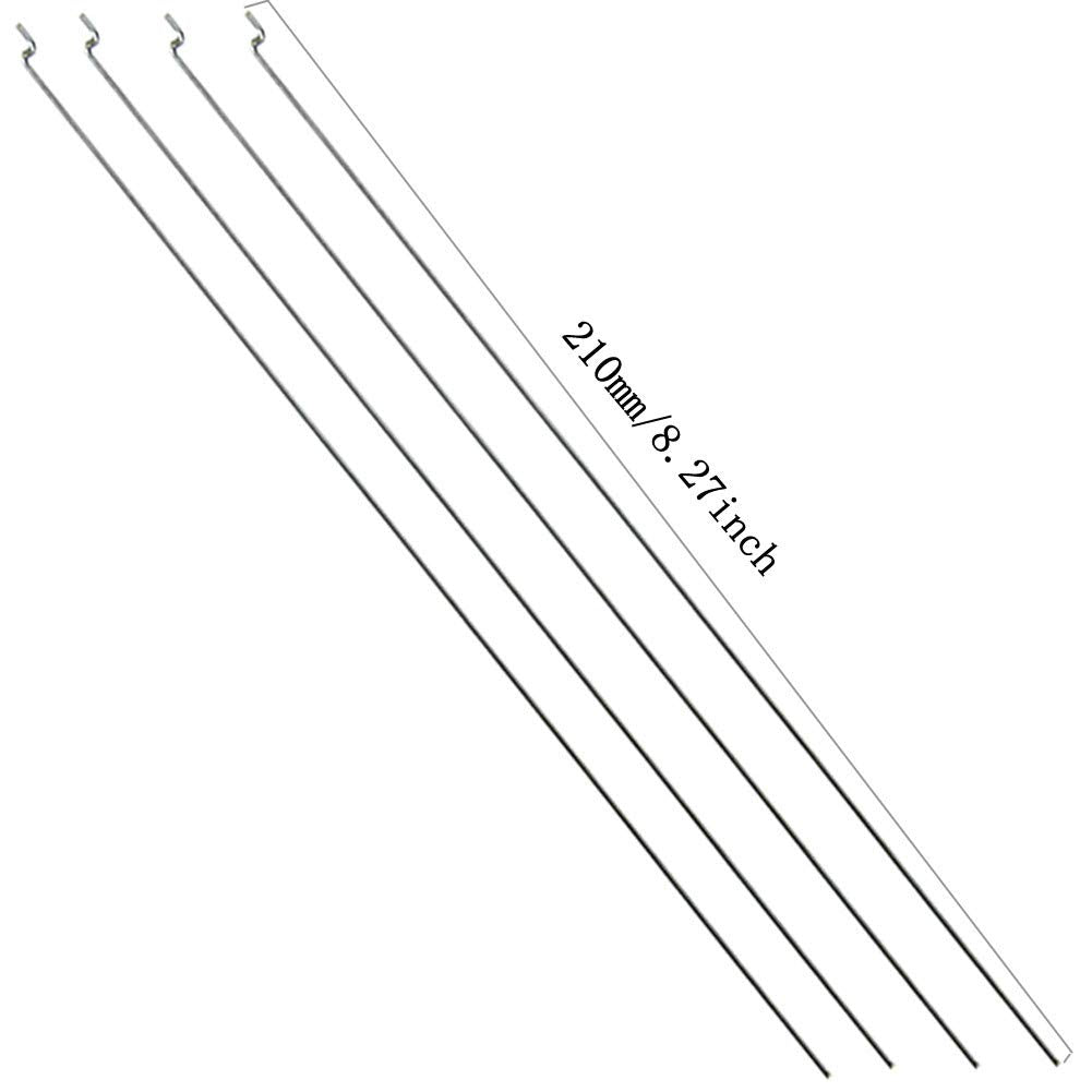 Ltvystore 10Pcs Adjustable Pushrod Connector Linkage Stopper 1.3mm & 10Pcs Nylon Control Horns 21x10 mm & 10Pcs 1.2 x 210mm Z Push Rods Parts