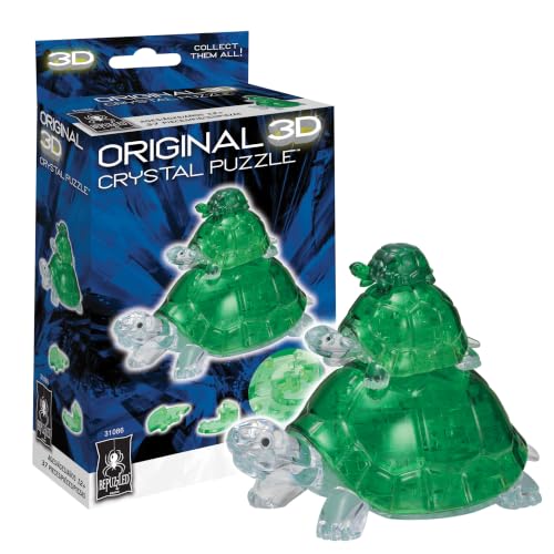 BePuzzled | Turtles Original 3D Crystal Puzzle, Ages 12 and Up, Green