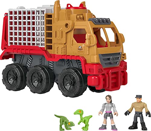 Fisher-Price Imaginext Jurassic World Camp Cretaceous Dinosaur Hauler & Yaz Figure and Vehicle Set for Preschool Kids Ages 3 to 8