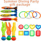 Eeonirin 19 PCS Swimming Pool Diving Party Set, Including 4 Rings + 4 Torpedoes + 8 Gemstones + 3 Seaweeds. Suitable for Swimming Pool Family Party