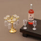 4Pcs Clear Glass Dollhouse Miniature Drinking Set, 1/12 Scale Wine Cocktail Glasses, Beer Mug Stein for Kitchen Bar