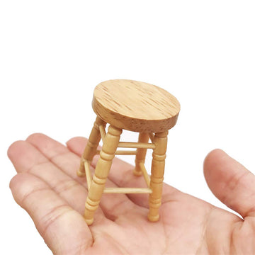 SXFSE Dollhouse Decoration Accessories,1/12 Mini Dollhouse Furniture Miniature Wooden High Stool Living Room