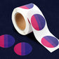 250 Circle Bisexual Pride Stickers on a Roll - LGBTQ Bi-Pride Round Shaped Stickers