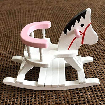 EatingBiting Adult Scene 1:12 Dollhouse Miniature Furniture Room Wooden Horse Rocking Chair, Can Shake, Memory Landscape Worth to Purchase
