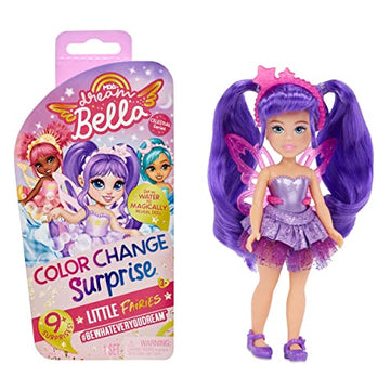 MGA Entertainment Dream Bella Color Change Surprise Little Fairies Doll- Aubrey, Star Inspired Mini Fashion Doll with Iridescent Sparkly Wings, Tiara