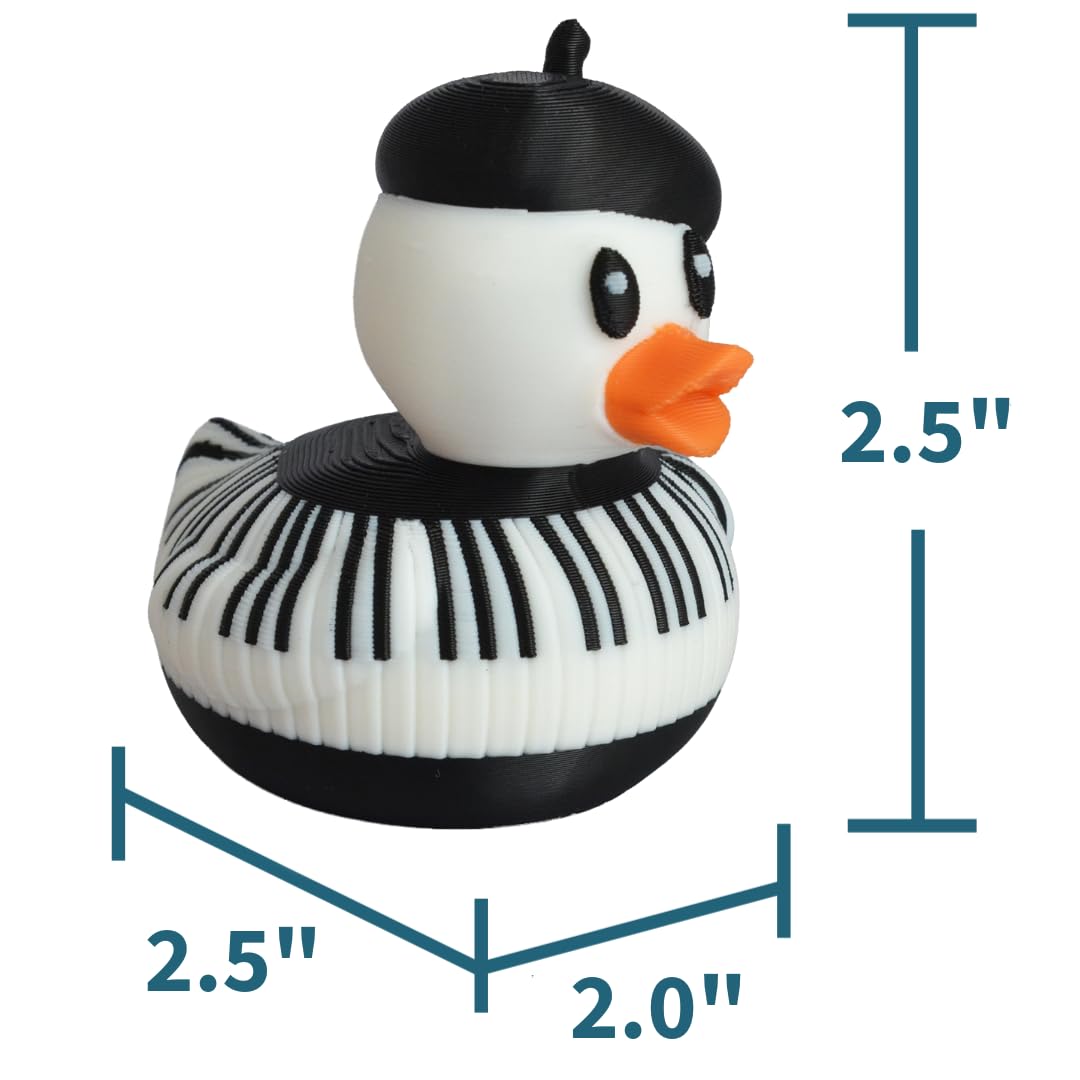 Alberts Gifts Music Keyboard Duck/Black & White Hard Plastic Figure