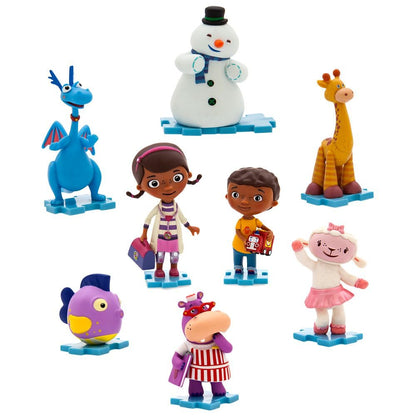 Disney Store Official Doc McStuffins Deluxe Figurine Play Set - 8 Fully Sculpted Disney Figures with Interlocking Bases - Includes Lambie, Donny