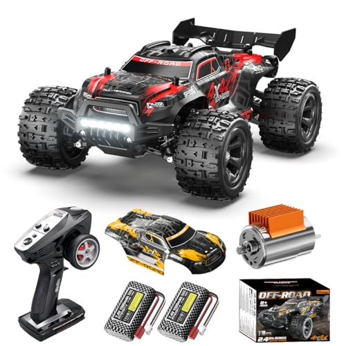 1:18 Scale RC Cars All Terrain Off Road 4WD Remote Control Car 36KM/H High Speed RC Monster Truck, Electric Vehicle with 2.4GHz Racing Car , Two 7.4V
