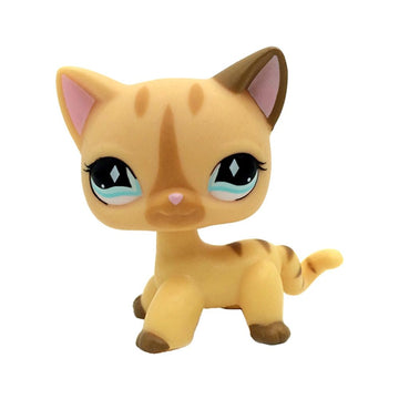 Yellow Cream Stripe Short Hair Cat #886 Mini Pet Toys Animal Figure