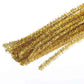 Pack of 300 Gold Purple and Green Metallic Tinsel Pipe Cleaners. Fuzzy Stick Tinsel Stems Mardi Gras Arts and Crafts Shapes, Flowers, Animals, Figures