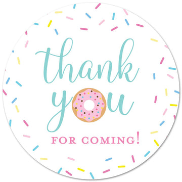 40 cnt Donut Birthday Party Thank You Favor Stickers