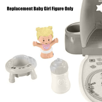 Replacement Part for Fisher-Price Little People Cuddle 'n Play Nursery Playset - GKP70 ~ Baby Girl Figure ~ Pink Bib with Star ~ Blonde Hair