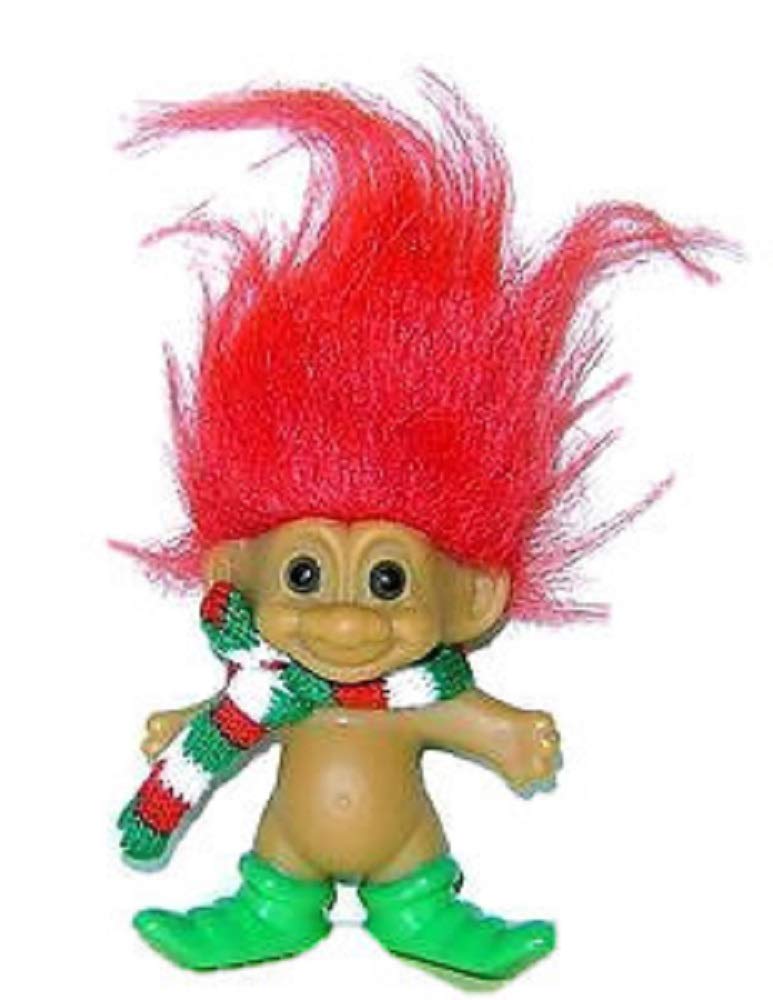 Russ Lucky 4 Inch Christmas MERRY LITTLE ELF TROLL Doll Figure (GREEN Hair) by Russ