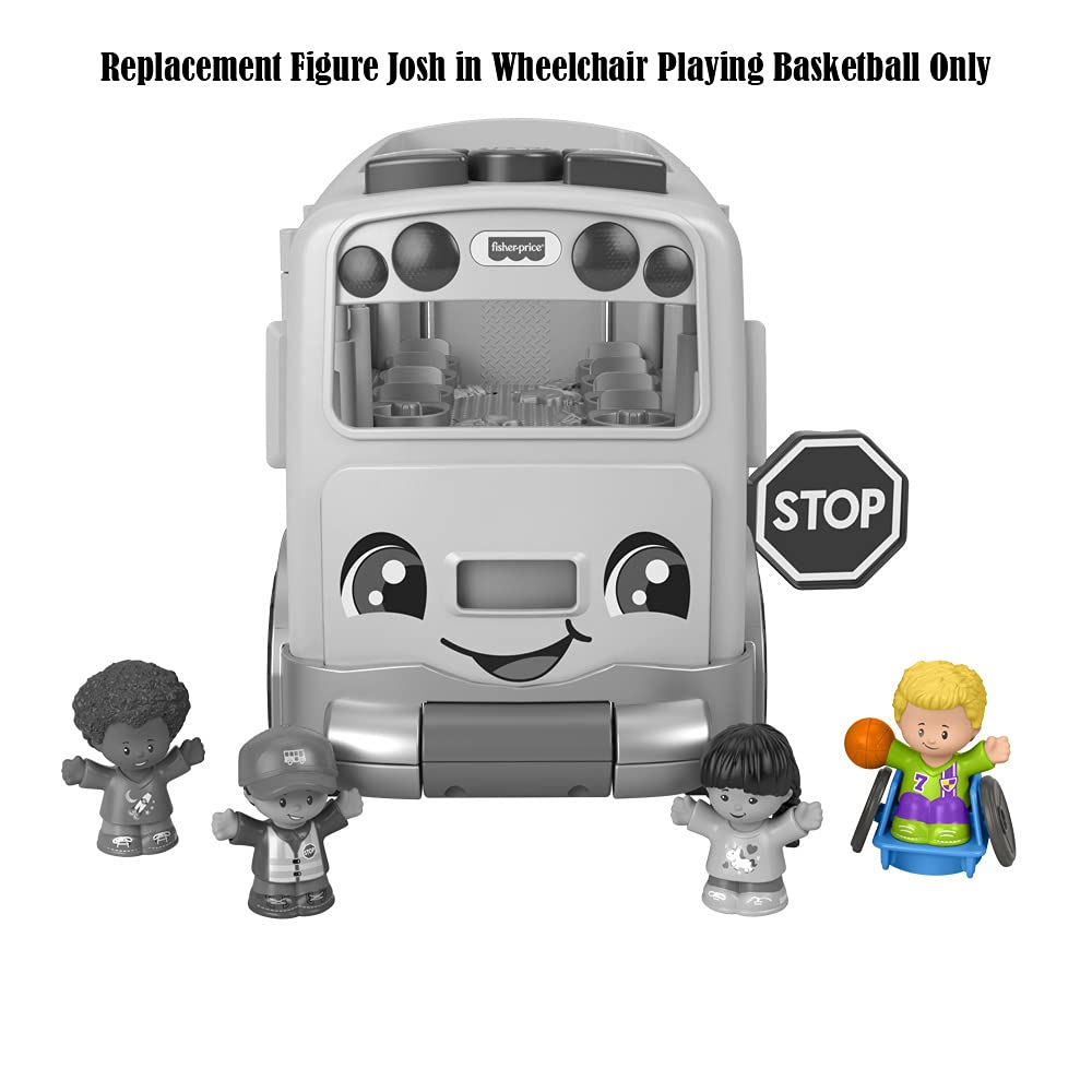 Replacement Part for Fisher-Price Little People Big Yellow Schoolbus Playset GLT75 - Replacement Josh Figure in Wheelchair Playing Basketball Wearing