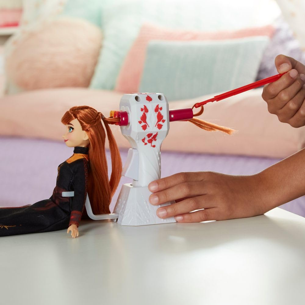 Disney Frozen Sister Styles Anna Fashion Doll with Extra-Long Red Hair, Braiding Tool & Hair Clips - Toy for Kids Ages 5 & Up