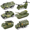 Diecast Military Vehicles Army Toy Mini Pocket Size Play Models Truck Tanks Helicopter for Kids Boys Age 3 4 5,Pack of 6