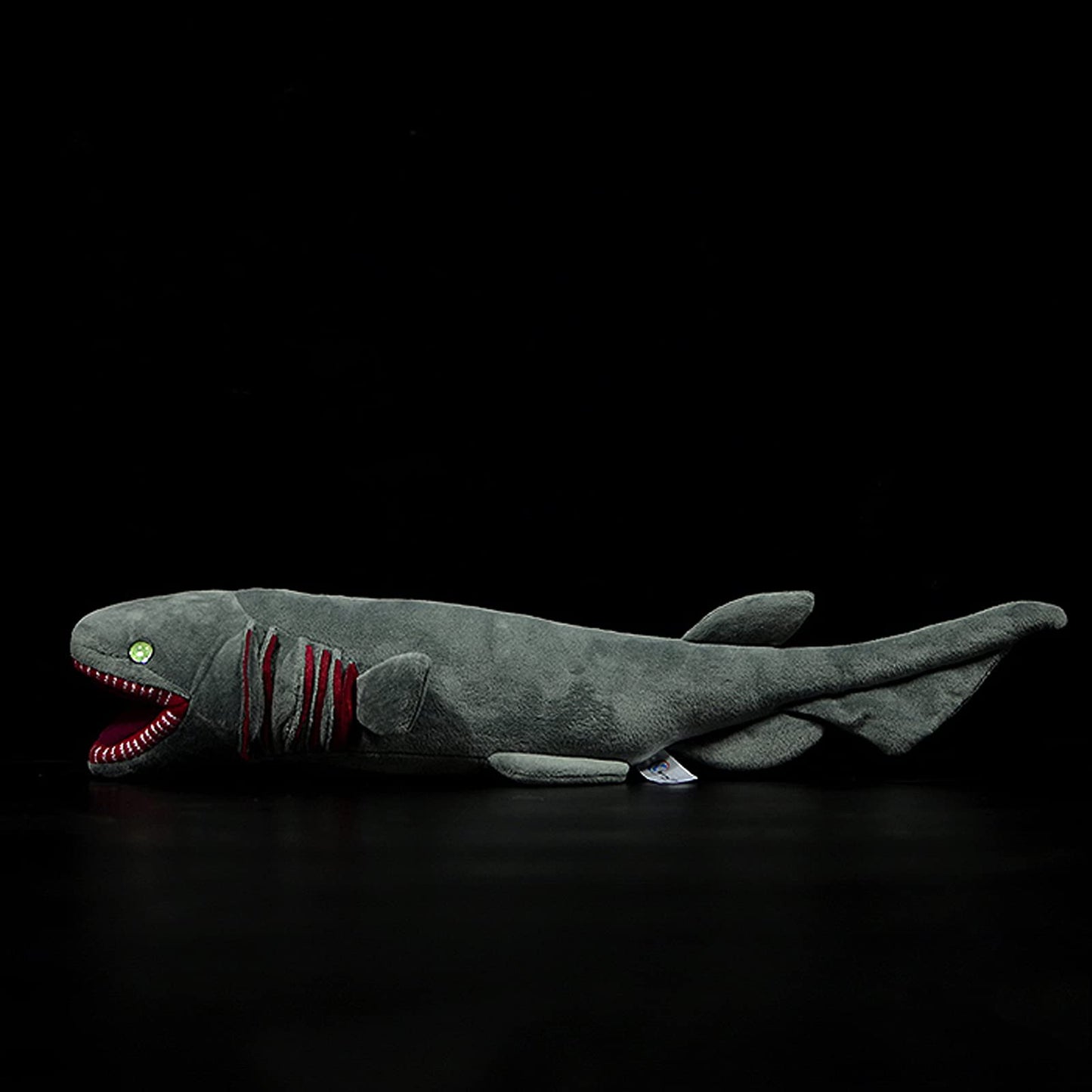 Frankiezhou Home Realistic Frilled Shark Plush Toy - Simulation 20.5" Grey Lifelike Frilled Six Gill Shark Stuffed Toys, Super Soft Sea Creatures