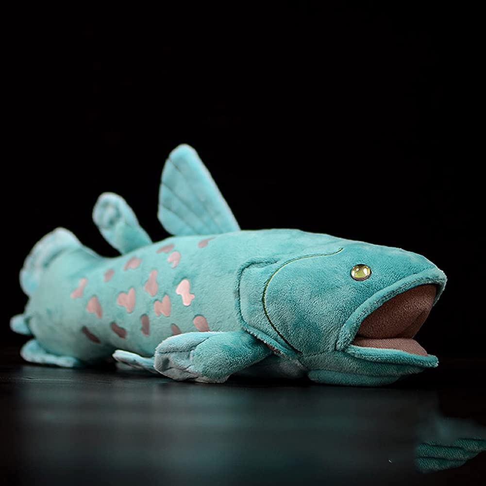 ZHONGXIN MADE Simulation Coelacanth Fish Plush Toy - 16" Blue Realistic Fish Stuffed Toys, Super Soft Realistic Sea Simulation Coelacanth Fish Dolls