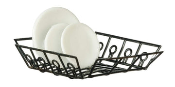 Town Square Miniatures Dollhouse Dish Drainer & Plates 1:12 Washing Up Kitchen Accessory