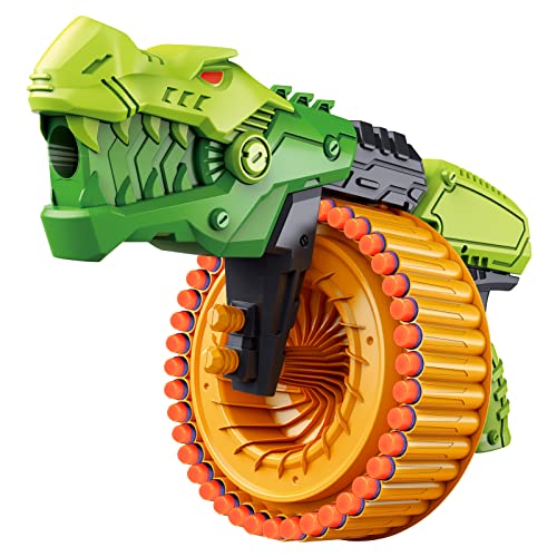 Toy Gun Toy Foam Blasters with 120 Foam Bullets, 40-Dart Rotating Drum, Foam Dart Gun Shooting Game for Indoor Outdoor Activity, Dinosaur Toys