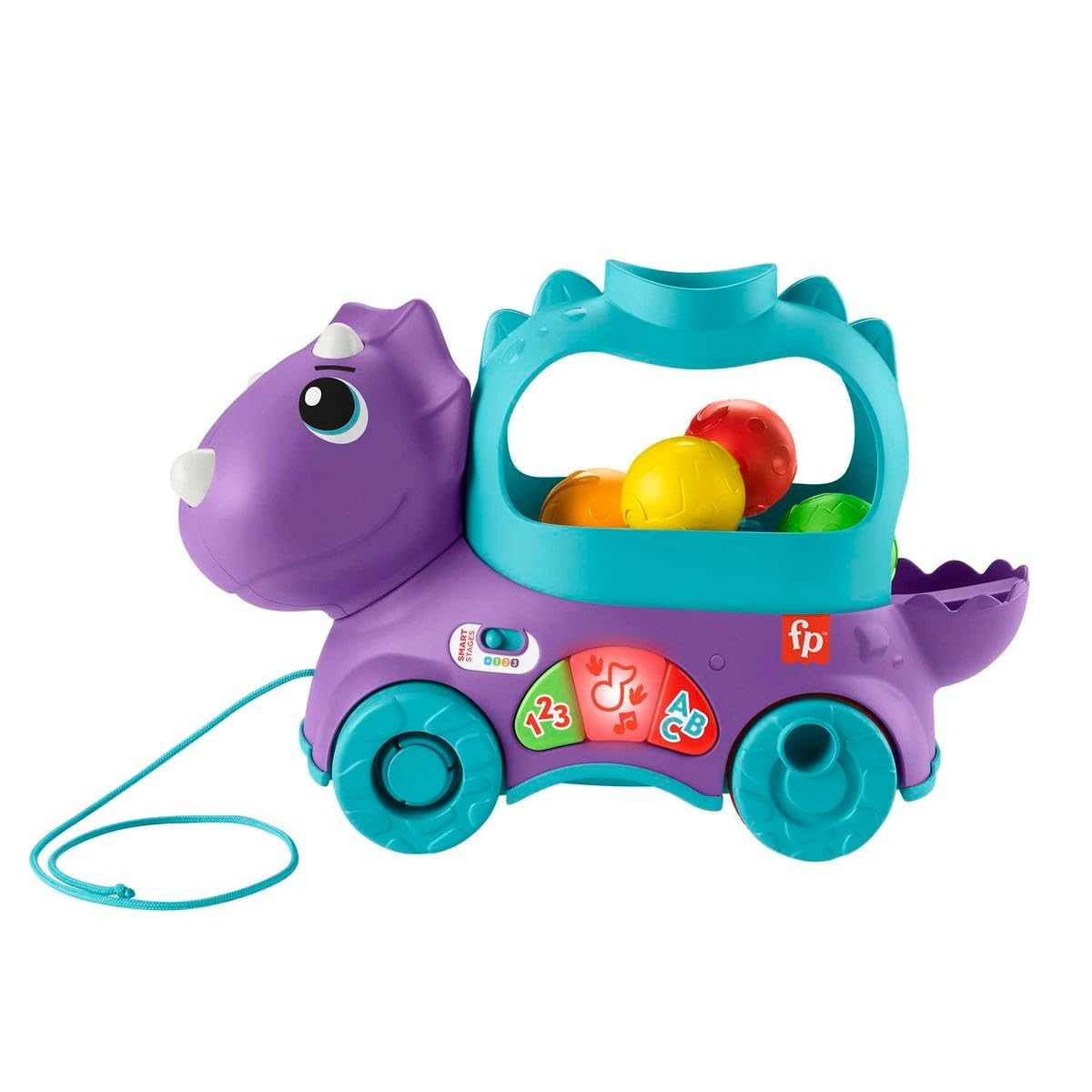Fisher-Price Ball Fun Pull Along Dinosaur - UK English Version HNR50