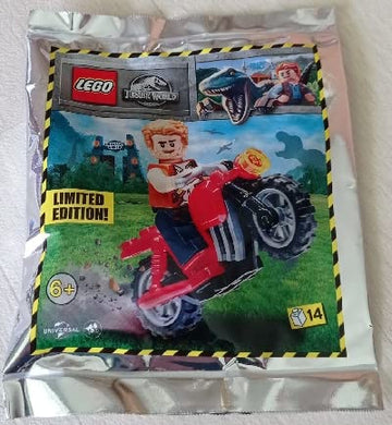 LEGO Jurassic World: Owen Grady Minifigure with Motorcycle - Ages 6+ (1 pcs)
