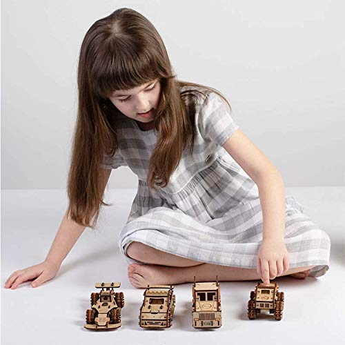 Smartivity Torque Busters 3D Wooden Car Engineering STEM Toy Building Set for Kids Ages 6 and Up, Includes Rubber Bands, Engineered Wood Components