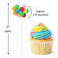 Rainbow Balloon Cluster Cake & Cupcake Decorative Topper & Pick - 8 Clusters Per Pack, 7 Inch Long