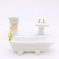 Jili Online 3PCS/Set 1/24 Dollhouse Miniature Decor Porcelain Bathroom Furniture - White