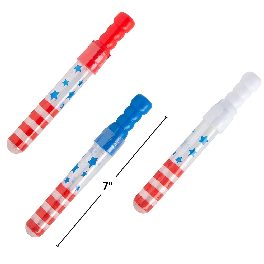 Patriotic Mini Bubble Wands - 12 Pieces