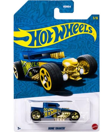 Hot Wheels 56th Anniversary Pearl & Chrome w/Chase Vehicle Case of 6 Cars Set