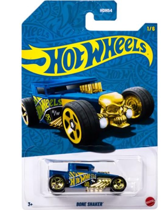 Hot Wheels 58th Anniversary Pearl and Chrome Vehicle Set, Blue and Gold, 2026 Collection, Set of 5, NO Chase