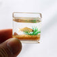 Dollhouse Miniature Fish Tank 1PC Dollhouse Mini Glass Fish Tank Model Home Ornament Miniature Fish Bowl Scene Model Dollhouse Decor Toy(Square)