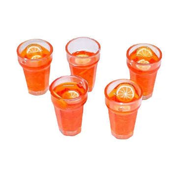 5Pcs Mini 1:12 Dollhouse Miniature Food Lemon Tea Cups, Classic Kitchen Toys, Simulation Doll House Drinks Model Toy, DIY Doll House Kit