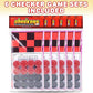 Gamie Checkers Board Game for Kids, Set of 6, Classic Checkers with Red and Black Pieces, Fun Travel Games for Kids and Adults, Cool Birthday Party