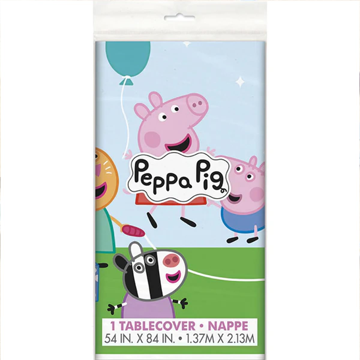 Unique Multicolor Peppa Pig Rectangular Plastic Table Cover (54" x 84") - Durable & Vibrant Design, Perfect for Parties and Events