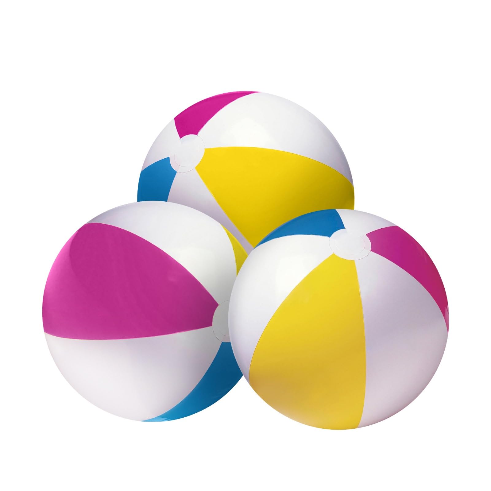 Happy Hippo 22" Beach Ball (Pack of 3), Inflatable Beach Balls, Swimming Pool Toys, Classic, Pastel