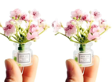 Miniature Flowers in Vase Set - 1:6 Scale Dollhouse Décor with Realistic Details, Tiny Floral Arrangements for Micro Landscape, Train Platform