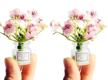 Miniature Flowers in Vase Set - 1:6 Scale Dollhouse Décor with Realistic Details, Tiny Floral Arrangements for Micro Landscape, Train Platform