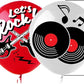 Rock and Roll Party Decoration Balloons 12'' Latex Balloons for Music Theme Party Decorations 1950's Birthday Party Supplies 50s 60s Rock Party Favors