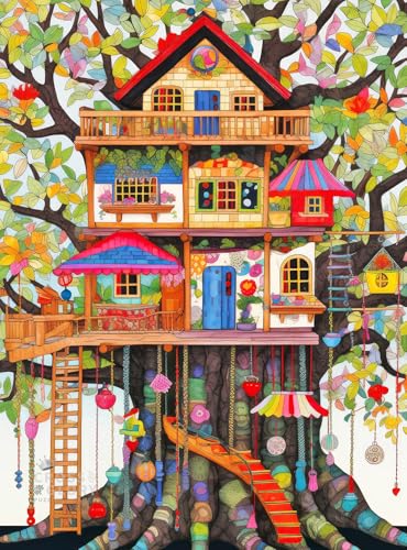 Cross & Glory | 500 Piece Puzzles for Adults | Fantastical Treehouse Escape